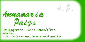 annamaria paizs business card